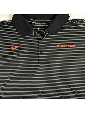 Nike Oregon State Black and white striped Polo XXL